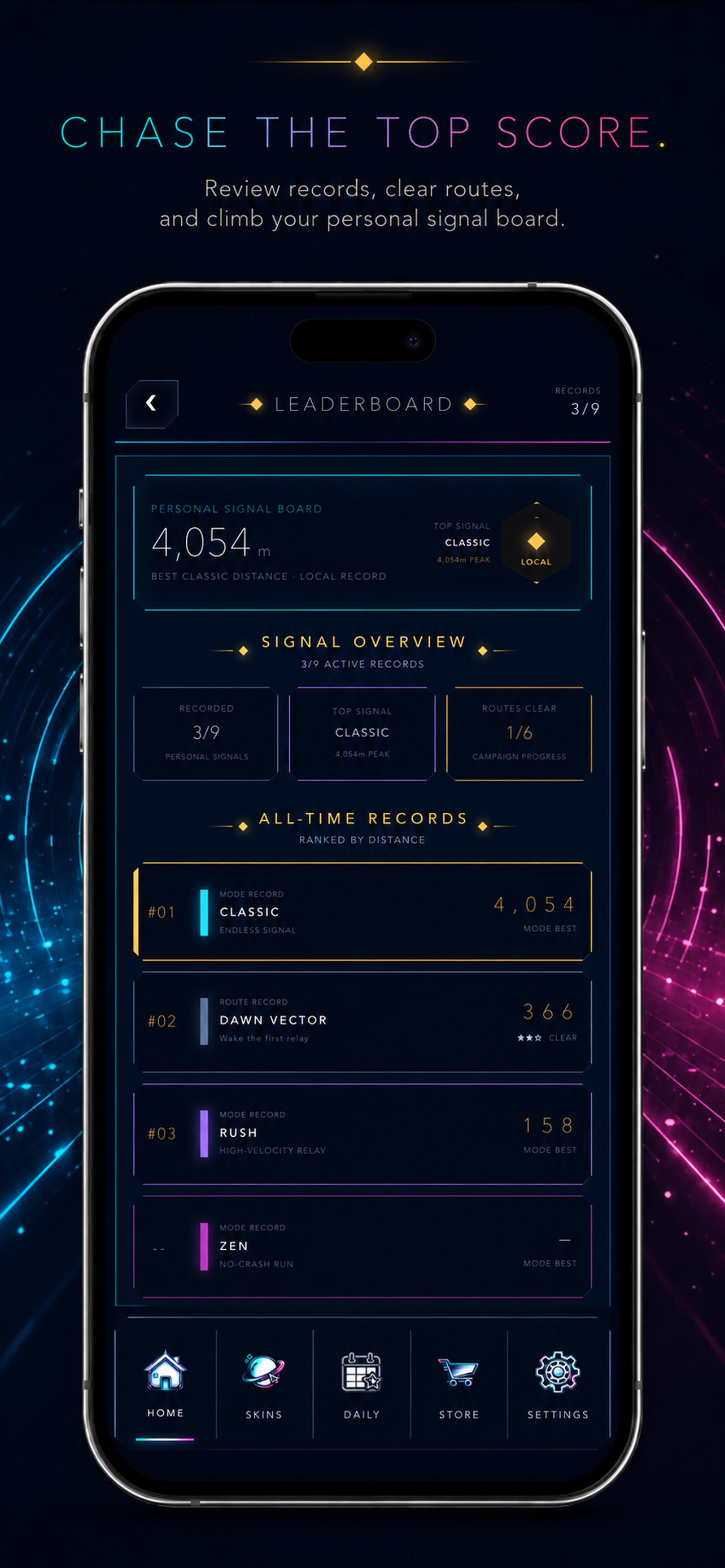 FISSION leaderboard screen showing the top score