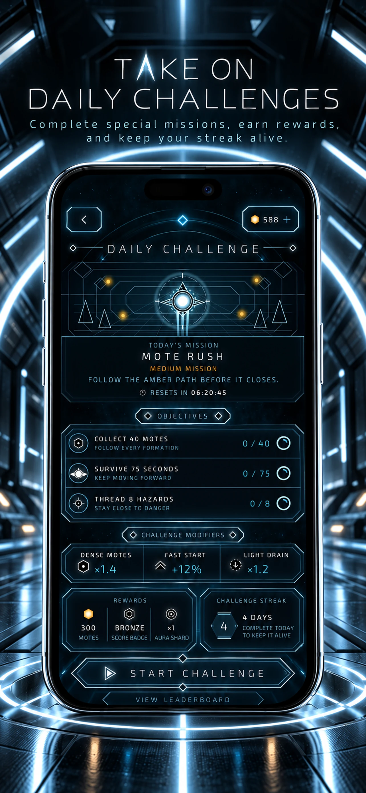 LUMEN daily challenge objectives and rewards