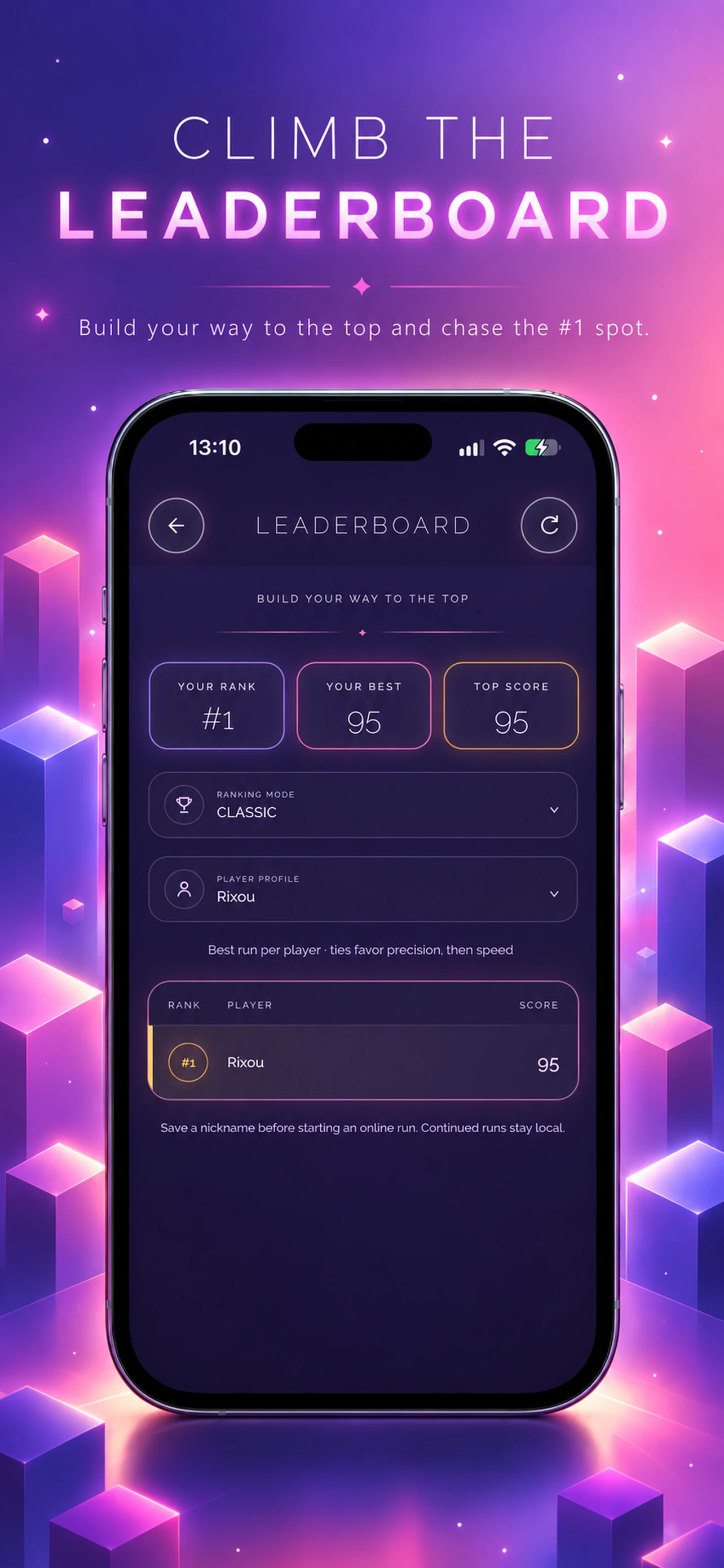 STACK leaderboard screen